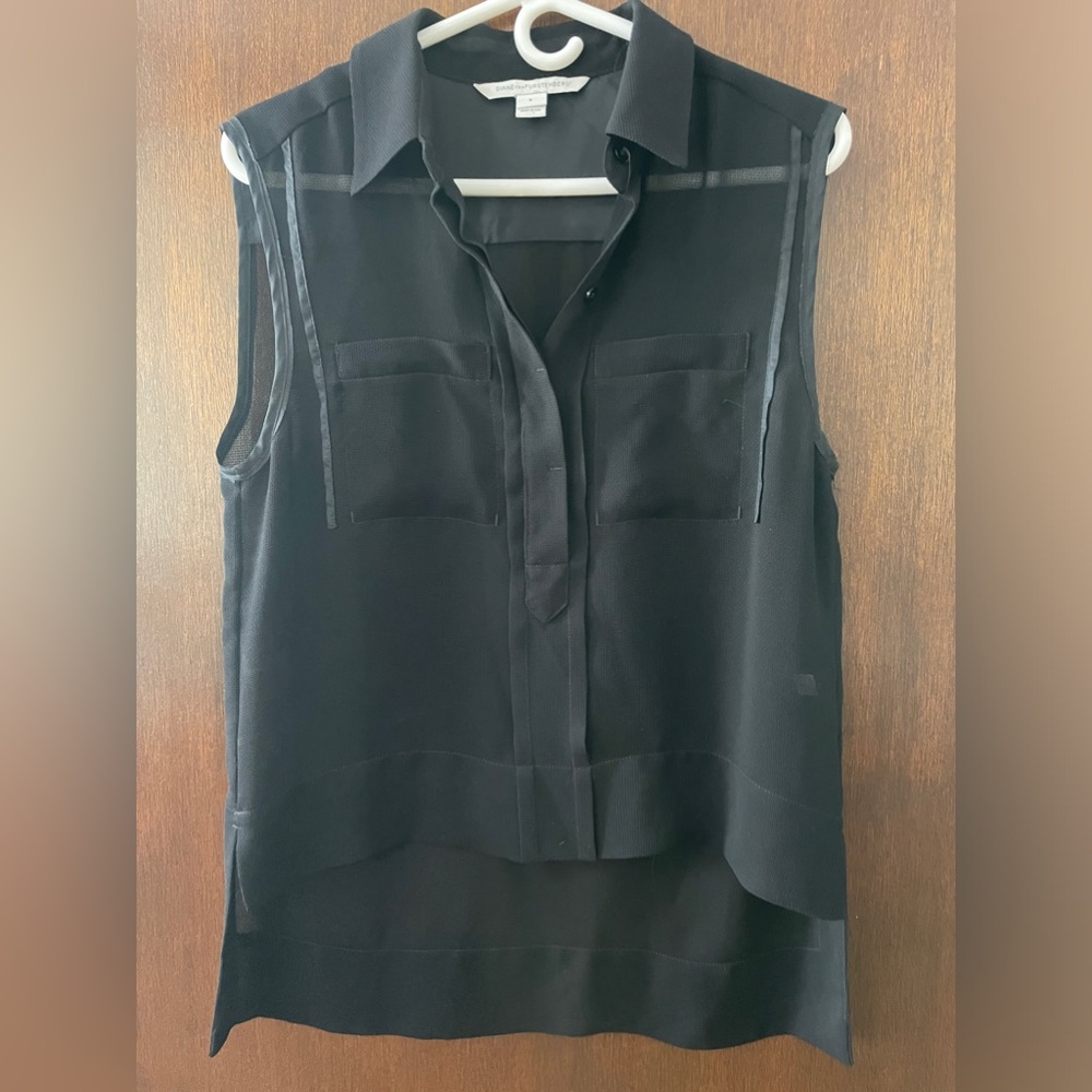Diane Von Furstenberg mesh blouse size 8